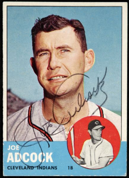 1963 Joe Adcock Milwaukee Braves Signed Topps Card - JSA 