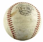 1963 Milwaukee Braves Team Signed ONL (Giles) Baseball w/ 33 Sigs. Incl. Hank & Tommie Aaron Bob Uecker Spahn Mathews - JSA 