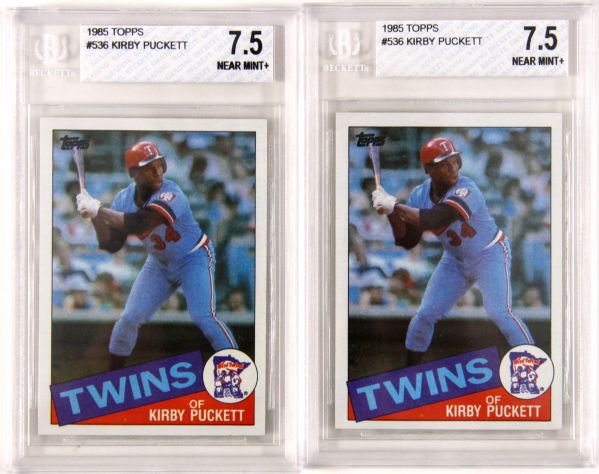 1985 Topps Kirby Puckett Rookie #536 Lot of (38) with (2) BGS 7.5