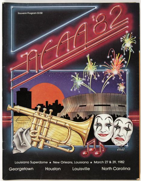 1982 NCAA Basketball Final Four Program & 2 Unused Tickets Michael Jordan UNC Game Winner 