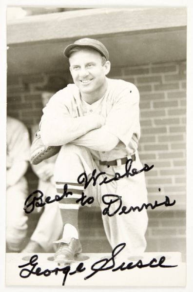George Susce Cleveland Indians Signed Postcard - JSA