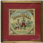 1890 "The Professional Game of Baseball" Parker Brothers Game framed box lid