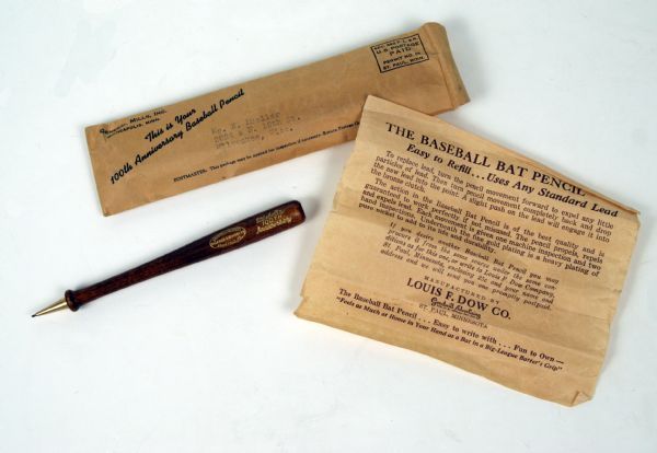 1969 100th Anniversary Louisville Slugger Baseball Bat Pencil With Original Envelope
