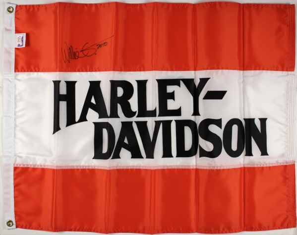 2010 Harley Davidson 29 1/2" x 39 1/2" Flag Signed By Willie G - MEARS LOA