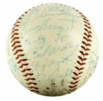 1960 Milwaukee Braves Team-Signed ONL (Giles) Baseball w/ 33 Sigs. Incl. Hank Aaron Eddie Mathews Spahn - JSA