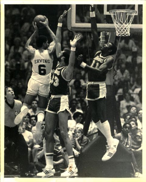 1982-83 Lakers vs. Sixers in NBA Finals - Jabbar Erving Malone "The Sporting News Collection Archives" Original 8" x 10" Photo (Sporting News Collection Hologram/MEARS Photo LOA) - Lot of 10