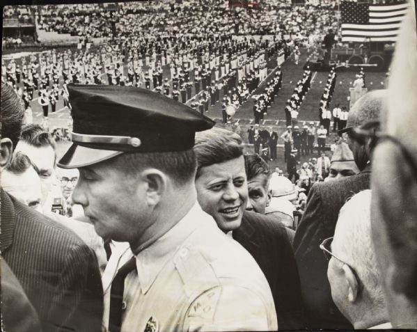 1961 President JFK Army vs. Navy "TSN Collection Archives" Original First Generation Choice Jumbo Oversized Photos (TSN Collection Hologram/MEARS Photo LOA) 1:1, Unique - Lot of 2