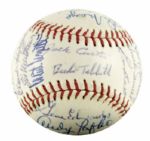 1962 Milwaukee Braves Team Signed ONL (Giles) Baseball w/ 30 Sigs. Incl. Hank & Tommie Aaron Spahn Uecker - JSA 