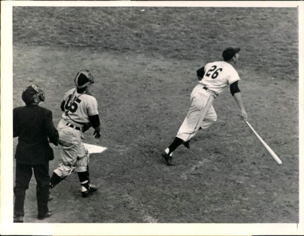 1954 Dusty Rhodes World Series 10th Inning Home Run "SPORT Magazine Collection Archives" Original Photo (MEARS Photo LOA)