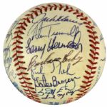 1984 Detroit Tigers Team Signed OAL (Brown) Baseball World Series Champions w/ 28 Sigs. Incl. Sparky Anderson - JSA 