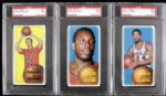 1970 Topps Tall Boy Lot of 3 With Kevin Loughery Wally Jones & Stan McKenzie All PSA 7