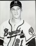 1957 Warren Spahn Milwaukee Braves "The Sporting News" Original 3.25" x 4.25" Black And White Negative (The Sporting News Collection/MEARS Auction LOA) 
