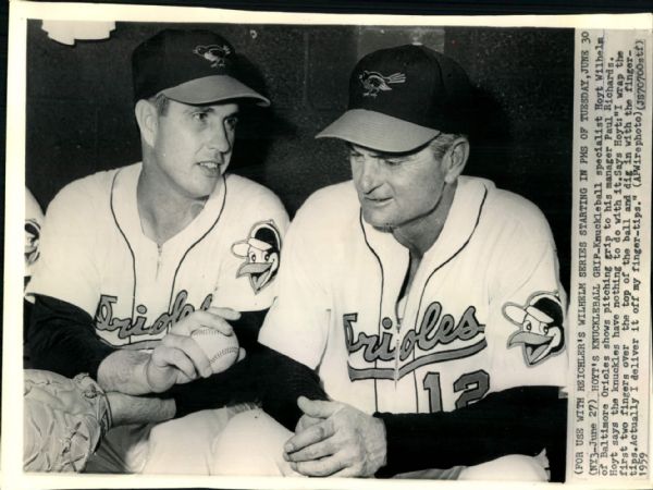 1959 Hoyt Wilhelm Baltimore Orioles "The Sporting News Collection Archives" Original Photos (Sporting News Collection Hologram/MEARS Photo LOA) - Lot of 2