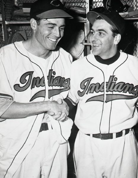 1948 Lou Boudreau Gene Bearden Cleveland Indians "The Sporting News" Original 3" x 4" Black And White Negative (The Sporting News Collection/MEARS Auction LOA) 