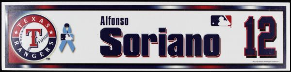 2004 Alfonso Soriano Texas Rangers Fathers Day Locker Room Nameplate