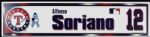 2004 Alfonso Soriano Texas Rangers Fathers Day Locker Room Nameplate