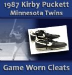 1987 Kirby Puckett Minnesota Twins Game Worn Cleats From World Series Season (MEARS LOA)
