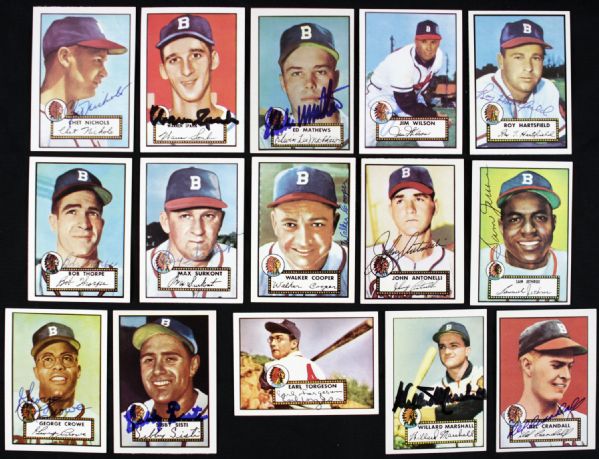1953-65 Milwaukee Braves Signed Card Collection - 131 w/ 10 Warren Spahn 6 Eddie Mathews - JSA