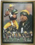 1990s Brett Favre Green Bay Packers Signed 21" x 27 1/2" Danny Day Artwork 294/350 - JSA 