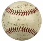 1945 New York Giants Team Signed ONL (Frick) Baseball w/ Mel Ott & Ernie Lombardi Signatures - JSA 