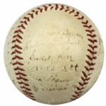 1945 New York Giants Team Signed ONL (Frick) Baseball w/ Mel Ott & Ernie Lombardi Signatures - JSA 