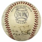 1945 New York Giants Team Signed ONL (Frick) Baseball w/ Mel Ott & Ernie Lombardi Signatures - JSA 