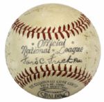 1945 New York Giants Team Signed ONL (Frick) Baseball w/ Mel Ott & Ernie Lombardi Signatures - JSA 