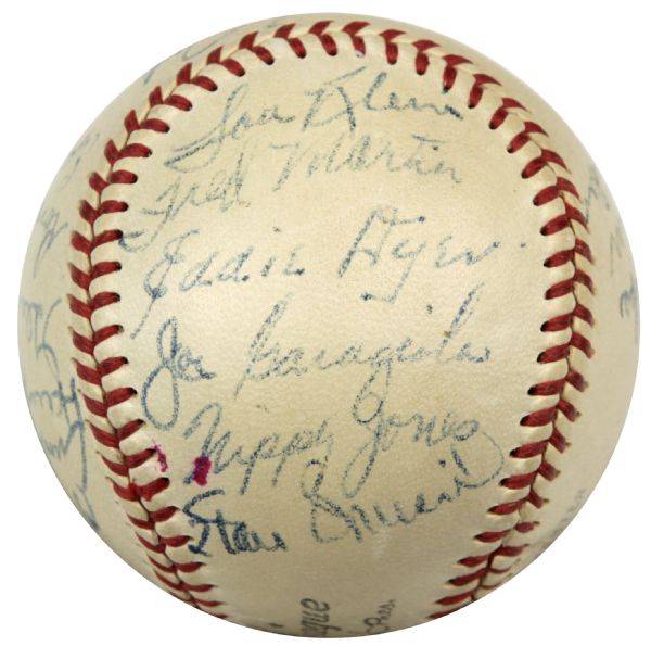 1949 St. Louis Cardinals Team Signed ONL (Frick) Baseball w/ 21 Sigs. Incl. Stan Musial From Ted Wilks Estate - JSA