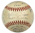 1949 St. Louis Cardinals Team Signed ONL (Frick) Baseball w/ 21 Sigs. Incl. Stan Musial From Ted Wilks Estate - JSA