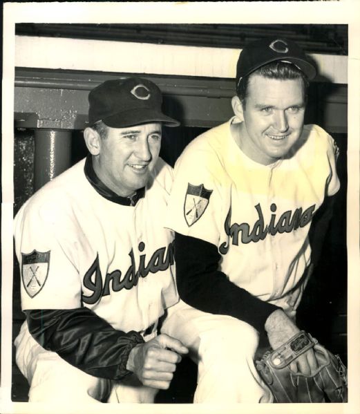 1951 Al Lopez Lou Brissie Cleveland Indians "The Sporting News Collection Archives" Original 7" x 8" Photo (Sporting News Collection Hologram/MEARS Photo LOA)