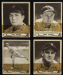 1940 Play Ball Signed Baseball Card - Lot of 4 With Jake Powell Bill Dickey Carl Hubbell & Joe Cronin - JSA 