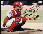 1999 Ivan Rodriguez Texas Rangers Signed 8" x 10" High Quality Photo - JSA 
