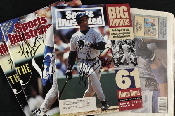 1990-94 Ken Griffey Jr. Seattle Mariners Signed Publication - Lot of 4 - JSA 