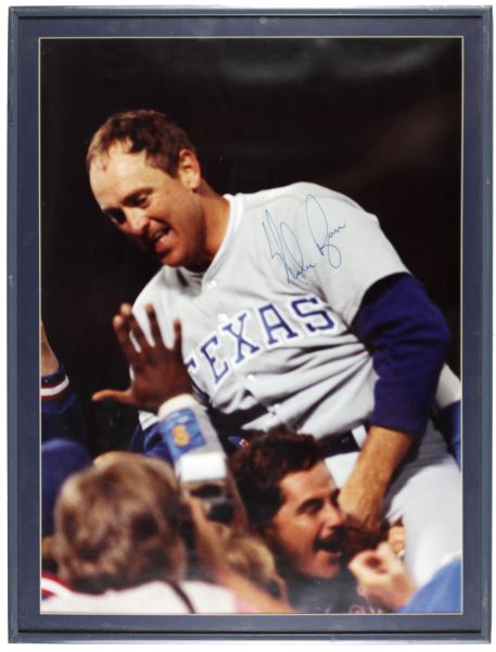 1991 Nolan Ryan Texas Rangers Signed Oversized 18 1/2" x 24 1/2" Photo From 7th No-Hitter - JSA 