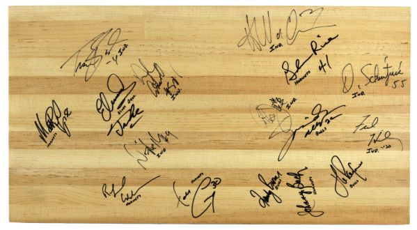1995-96 Basketball Players Multi Signed Floor w/ 17 Sigs. - JSA 