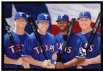 2008 Texas Rangers Multi Signed 13" x 19" Photo Signed by Josh Hamilton Milton Bradley Ian Kinsler & Michael Young - JSA