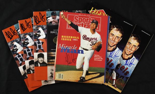 1991-99 Nolan Ryan Texas Rangers Signed Publication - Lot of 6 - JSA 