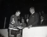 1962 Glenn Hall Jim Norris Chicago Black Hawks Chicago Sun-Times Original 4 x 5 B & W Negatives (Chicago Sun-Times Archives/MEARS Auction LOA) - Lot of 2