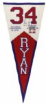 1999 Nolan Ryan Texas Rangers Signed Oversized 40" Pennant - Lot of 2 - JSA