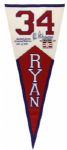 1999 Nolan Ryan Texas Rangers Signed Oversized 40 Pennant - Lot of 2 - JSA