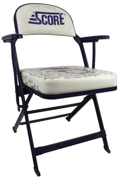 1990s Texas Rangers Locker Room Chair Signed by Nearly 100 MLB Players Inc. Reggie Jackson Cal Ripken Jr. Mark McGwire Oates Marzano  