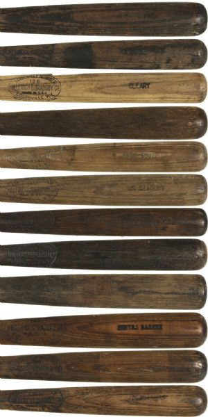 1917-31 H&B Louisville Slugger Professional Model Side Written Game Used Bats (Lot of 12)