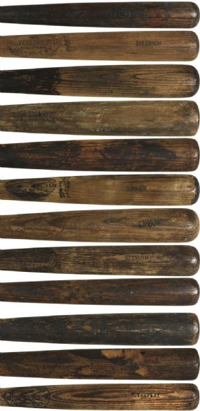 1917-31 H&B Louisville Slugger Professional Model Side Written Game Used Bats (Lot of 12)