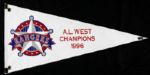 1996-99 Texas Rangers Vinyl AL West Champions Pennant - Displayed at Stadium