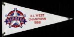 1996-99 Texas Rangers Vinyl AL West Champions Pennant - Displayed at Stadium