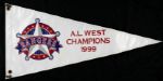 1996-99 Texas Rangers Vinyl AL West Champions Pennant - Displayed at Stadium