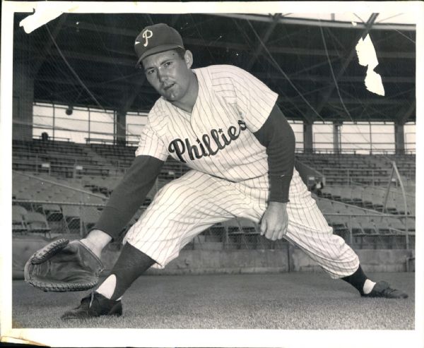 1956 Ed Bouchee Philadelphia Phillies "The Sporting News Collection Archives" Original 8" x 10" Photo (Sporting News Collection Hologram/MEARS Photo LOA)