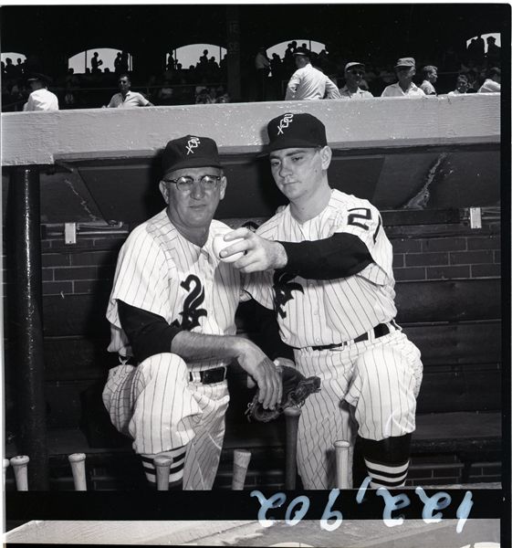 1959 Ken McBride Al Lopez Chicago White Sox "Chicago Sun-Times" Original 2.5" x 2.5" B & W Negatives (Chicago Sun-Times Archives/MEARS Photo LOA) - Lot of 2