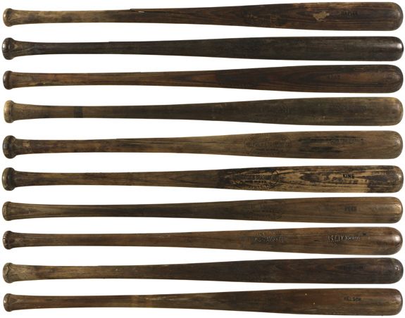 1917-31 H&B Louisville Slugger Professional Model Side Written Game Used Minor League Bats (Lot of 10)