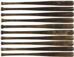 1917-31 H&B Louisville Slugger Professional Model Side Written Game Used Minor League Bats (Lot of 10)